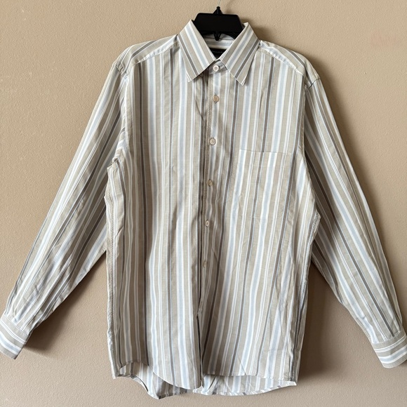 Ermenegildo Zegna Men's Cotton Striped Button Front Shirt Size M - Picture 1 of 5